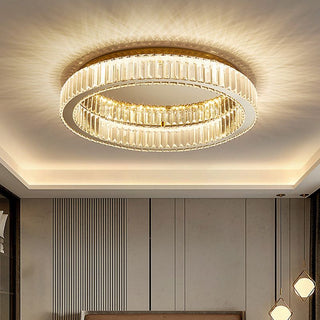 Crystal Ring LED Flush Mount Ceiling Light Fixture | Varelix