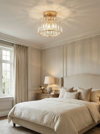 Crystal Flush Mount Light | Modern Drum Design