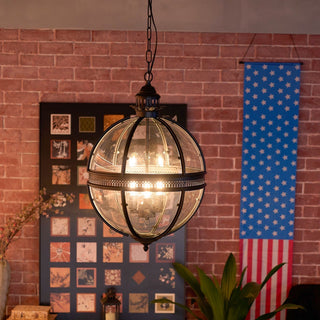 Vintage Globe Glass Hanging Chandelier Ceiling Light Fixture | Crestova