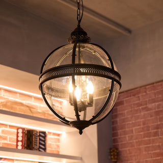 Vintage Globe Glass Hanging Chandelier Ceiling Light Fixture | Crestova