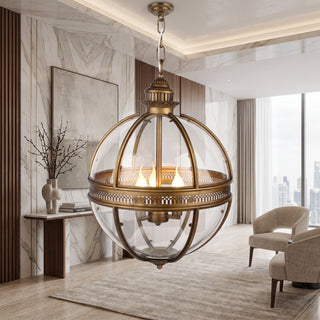 Vintage Globe Glass Hanging Chandelier Ceiling Light Fixture | Crestova