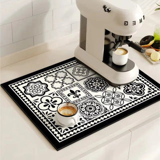 Decorative Non-Slip Dish Drying Kitchen Mat | Whitaker