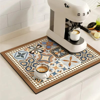 Decorative Non-Slip Dish Drying Kitchen Mat | Whitaker