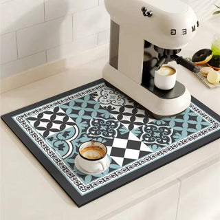 Decorative Non-Slip Dish Drying Kitchen Mat | Whitaker
