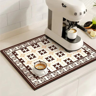 Decorative Non-Slip Dish Drying Kitchen Mat | Whitaker