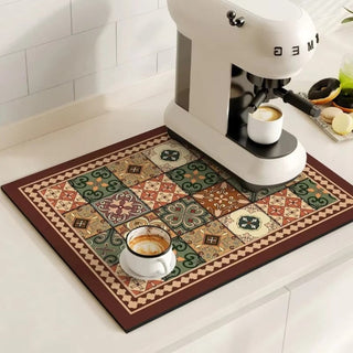 Decorative Non-Slip Dish Drying Kitchen Mat | Whitaker