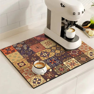 Decorative Non-Slip Dish Drying Kitchen Mat | Whitaker
