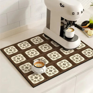 Decorative Non-Slip Dish Drying Kitchen Mat | Whitaker