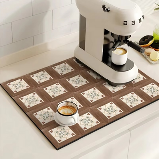 Decorative Non-Slip Dish Drying Kitchen Mat | Whitaker