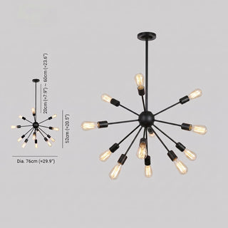 Industrial Black Spider Pendant Chandelier Light Fixture | Viremont