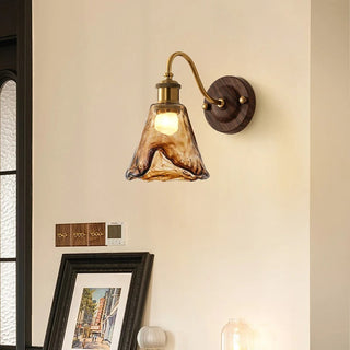 Vintage Scalloped Glass Wall Sconce Light Fixture | Bellanova
