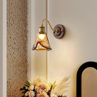 Vintage Scalloped Glass Wall Sconce Light Fixture | Bellanova