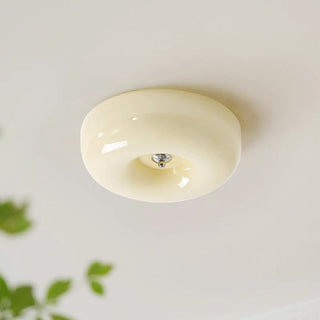 Cream Glass Flush Mount Ceiling Light Fixture | Solvierre