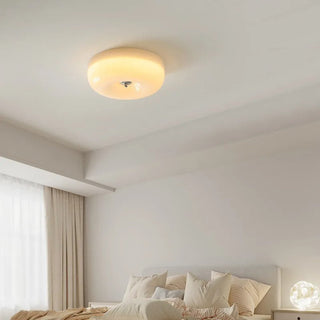 Cream Glass Flush Mount Ceiling Light Fixture | Solvierre