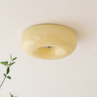 Cream Glass Flush Mount Ceiling Light Fixture | Solvierre