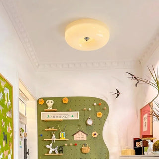 Cream Glass Flush Mount Ceiling Light Fixture | Solvierre