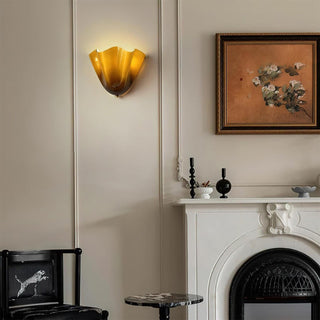 Vintage Amber Glass Shell Wall Sconce Light | Veralume