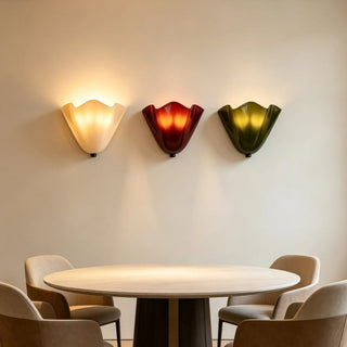 Vintage Amber Glass Shell Wall Sconce Light | Veralume