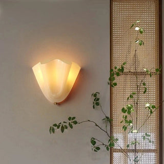 Vintage Amber Glass Shell Wall Sconce Light | Veralume