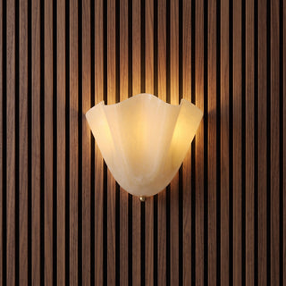 Vintage Amber Glass Shell Wall Sconce Light | Veralume