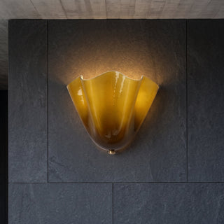 Vintage Amber Glass Shell Wall Sconce Light | Veralume