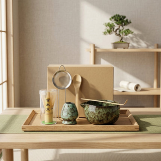 Ceramic Matcha Tea Set with Bamboo Whisk 6 Piece Japanese Bowls | Forrester