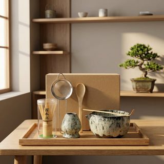 Ceramic Matcha Tea Set with Bamboo Whisk 6 Piece Japanese Bowls | Forrester