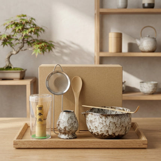 Ceramic Matcha Tea Set with Bamboo Whisk 6 Piece Japanese Bowls | Forrester