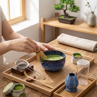 Ceramic Matcha Tea Set with Bamboo Whisk 6 Piece Japanese Bowls | Forrester
