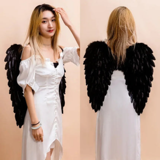 Feathered Angel Wings Halloween Cosplay Costume Accessory | Blackburn