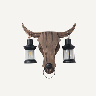 Vintage Double Lantern Iron Wall Sconce Light | Whitlock
