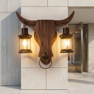 Vintage Double Lantern Iron Wall Sconce Light | Whitlock