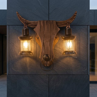 Vintage Double Lantern Iron Wall Sconce Light | Whitlock