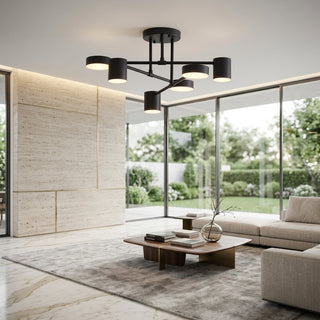 Six Arm Surface Mounted LED Flush Mount Ceiling Light | Caldwell
