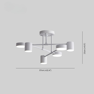 Six Arm Surface Mounted LED Flush Mount Ceiling Light | Caldwell