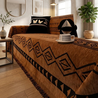 Geometric Fringed Non Slip Sofa Cover Living Room | Webster