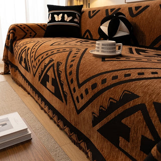 Geometric Fringed Non Slip Sofa Cover Living Room | Webster