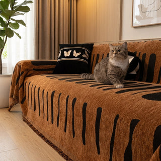 Geometric Fringed Non Slip Sofa Cover Living Room | Webster