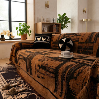 Geometric Fringed Non Slip Sofa Cover Living Room | Webster