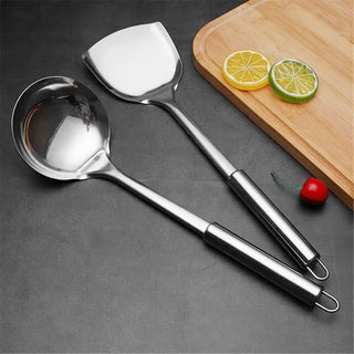 Stainless Steel Ergonomic Handle Kitchen Utensil Set | Wheeler