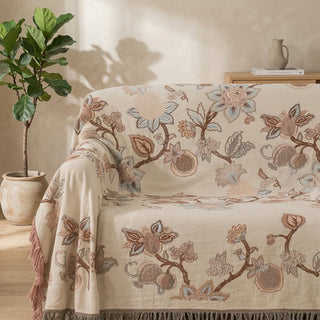 Floral Lightweight Summer Decorative Throw Blanket Sofa Bed | Brighton