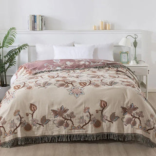 Floral Lightweight Summer Decorative Throw Blanket Sofa Bed | Brighton