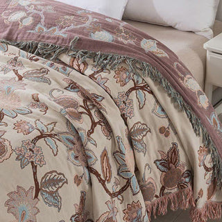 Floral Lightweight Summer Decorative Throw Blanket Sofa Bed | Brighton