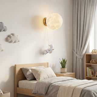 Astronaut Moon Kids Bedroom LED Wall Light | Rockwell