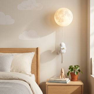 Astronaut Moon Kids Bedroom LED Wall Light | Rockwell