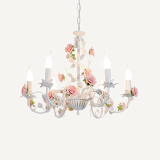 Vintage Floral Ceramic Rose Branch Pendant Light | Eastwood