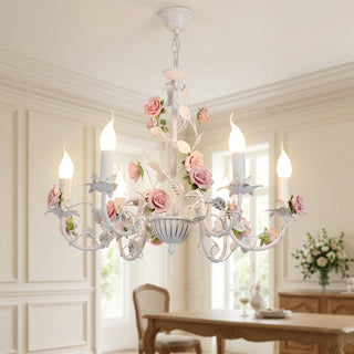 Vintage Floral Ceramic Rose Branch Pendant Light | Eastwood