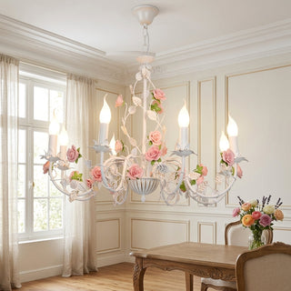 Vintage Floral Ceramic Rose Branch Pendant Light | Eastwood