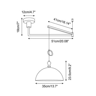 Vintage Adjustable Swing Arm Pendant Ceiling Light | Bradford