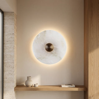 Round Marble Copper LED Decorative Wall Light | Sterling